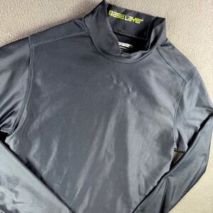 Layer 8 Base Layer Men M Performance Black Long Sleeve Top Shirt‎ Gym Run Hiking